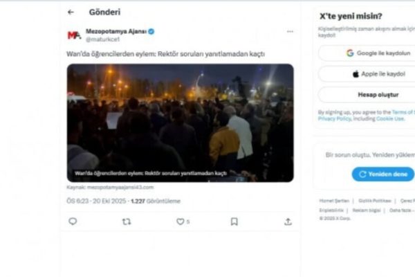 Платформа X ограничила доступ к новости Mezopotamya Ajansı о деле Рожин Кабайш