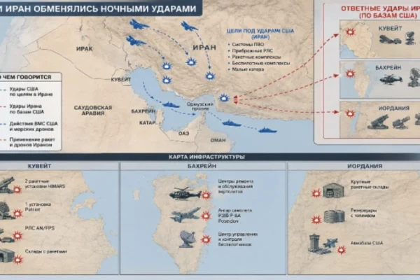 США и Иран обменялись ночными ударами по военным объектам